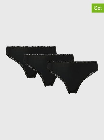 Tommy Hilfiger Underwear Stringi (3 pary) w kolorze czarnym