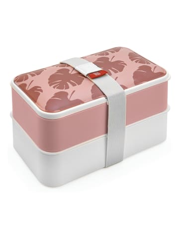 IRIS Pojemnik termiczny "Bento" w kolorze różowo-białym na lunch - 19 x 11 x 10 cm