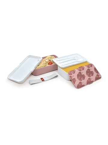 IRIS Isoleer-lunchbox "Bento" lichtroze/wit - (B)19 x (H)11 x (D)10 cm