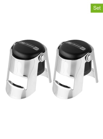 Fackelmann Zakrętki (2 szt.) w kolorze srebrnym - wys. 5,5 x Ø 4 cm