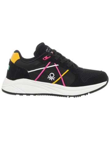 Benetton Sneakers in Schwarz/ Gelb/ Pink