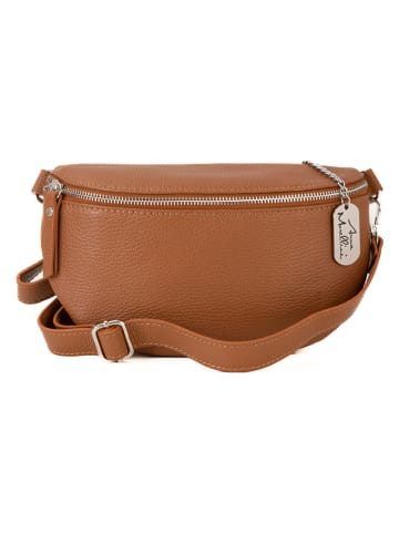 Anna Morellini Leder-Gürteltasche "Berenice" in Hellbraun - (B)25 x (H)14 x (T)1 cm