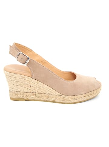 Mia Loé Leren sleehaksandalen beige