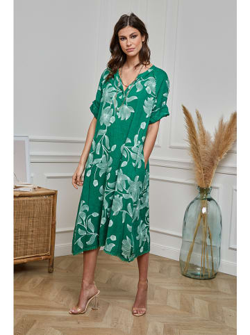 Plume Leinen-Kleid in Grün