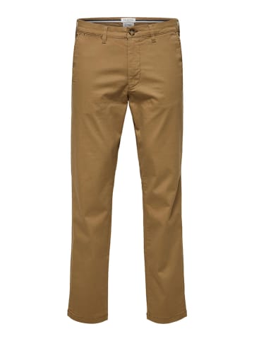 SELECTED HOMME Spodnie chino "Miles" w kolorze jasnobrązowym
