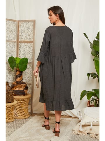 Lin Passion Leinen-Kleid in Anthrazit