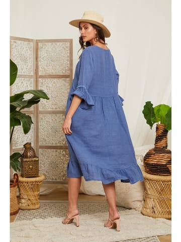 Lin Passion Leinen-Kleid in Blau