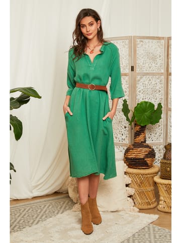 Lin Passion Leinen-Kleid in Grün