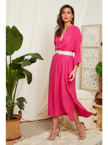 Lin Passion Leinen-Kleid in Pink