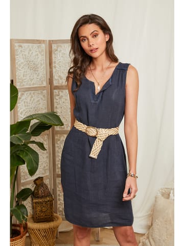 Lin Passion Leinen-Kleid in Dunkelblau