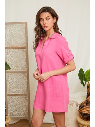 Lin Passion Leinen-Kleid in Pink