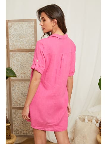 Lin Passion Leinen-Kleid in Pink