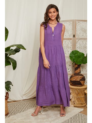 Lin Passion Lniana sukienka w kolorze fioletowym