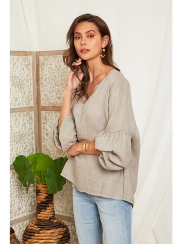 Lin Passion Linnen blouse taupe