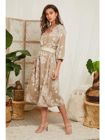 Lin Passion Leinen-Kleid in Taupe