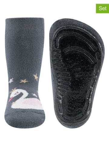 ewers 2er-Set: ABS-Socken "SoftStep" in Grau