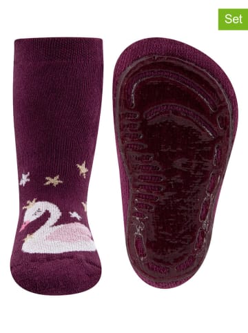 ewers 2er-Set: ABS-Socken "SoftStep" in Violett