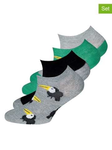 Ewers 4-delige set: sneakersokken grijs/groen