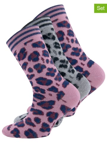 ewers 3-delige set: sokken lichtroze/grijs