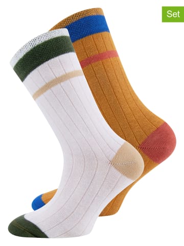 ewers 2-delige set: sokken wit/oranje