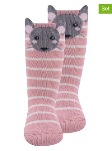ewers 2er-Set: Kniestrümpfe "Maus" in Rosa