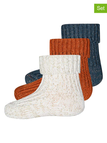 ewers 3er-Set: Socken in Weiß/ Orange/ Blau