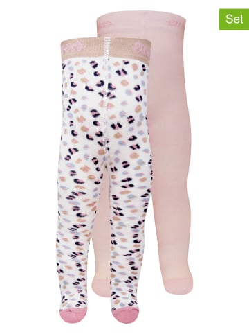 ewers Rajstopy (2 pary) w kolorze jasnoróżowo-białym