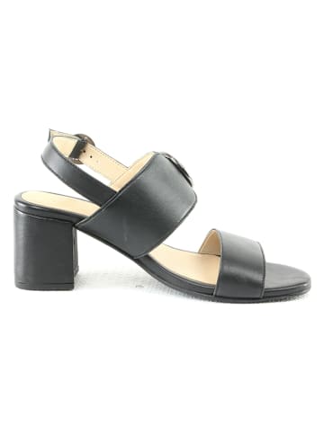 Manoukian Skórzane sandały "Sabrina" w kolorze czarnym