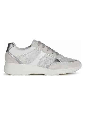 Geox Sneakersy "Alleniee" w kolorze srebrno-białym