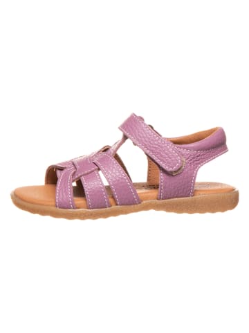 lamino Leren sandalen roze