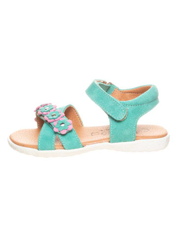 lamino Leren sandalen turquoise