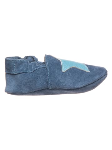 lamino Leder-Krabbelschuhe in Blau