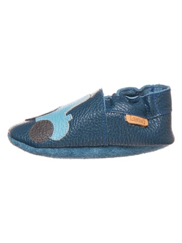 lamino Leren kruipschoenen donkerblauw