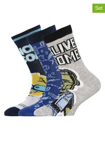 Legowear 3er-Set: Socken in Blau/ Grau