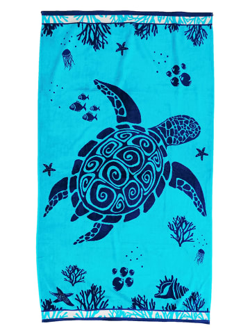 Le Comptoir de la Plage Ręcznik plażowy w kolorze błękitno-niebieskim - 175 x 100 cm