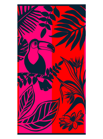 Le Comptoir de la Plage Ręcznik plażowy w kolorze różowo-czerwonym - 170 x 90 cm