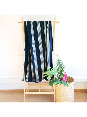 Le Comptoir de la Plage Strandlaken "Milonga" donkerblauw/lichtblauw - (L)170 x (B)90 cm