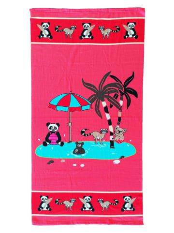 Le Comptoir de la Plage Ręcznik plażowy "Juna - Baignade" w kolorze różowym - 140 x 70 cm