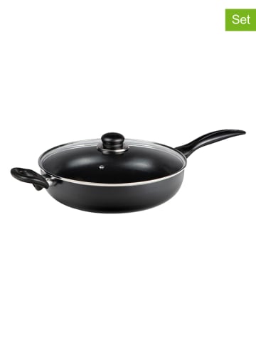Chefware 2-delige set: braadpan met deksel zwart - Ø 28 cm