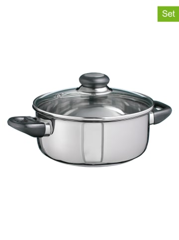 Chefware 2-delige roestvrijstalen pan "Sylt" - (H)9,5 x Ø 20 cm