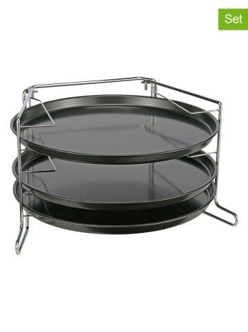 Chefware 4tlg. Pizzablech-Set in Schwarz