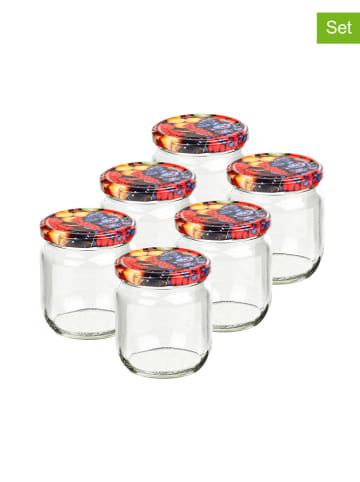 Chefware Słoiki (6 szt.) ze wzorem na przetwory - 425 ml