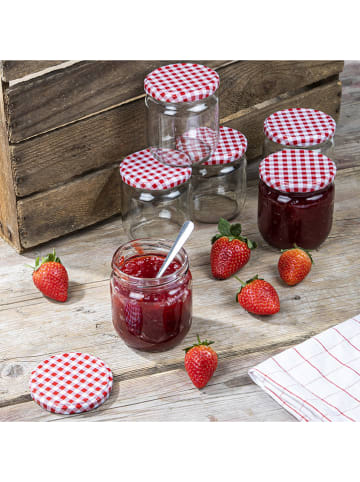 Chefware 6er-Set: Einmachgläser in Transparent/ Rot - 425 ml