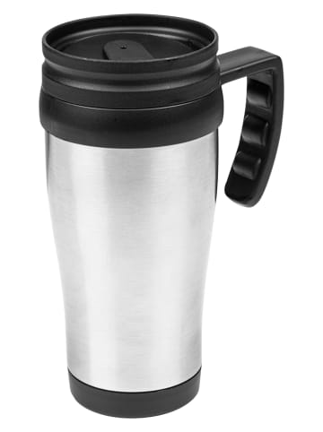 Chefware Kubek termiczny w kolorze srebrno-czarnym - 450 ml