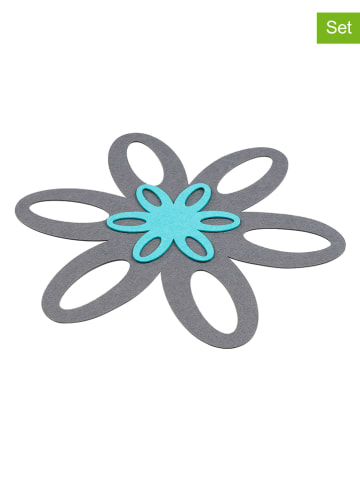 Chefware 2-delige set: panbeschermers grijs/turquoise