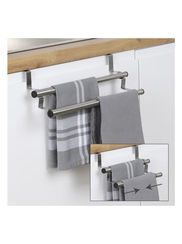 Chefware Wieszak w kolorze srebrnym na ręczniki - 40 x 12 x 13,5 cm