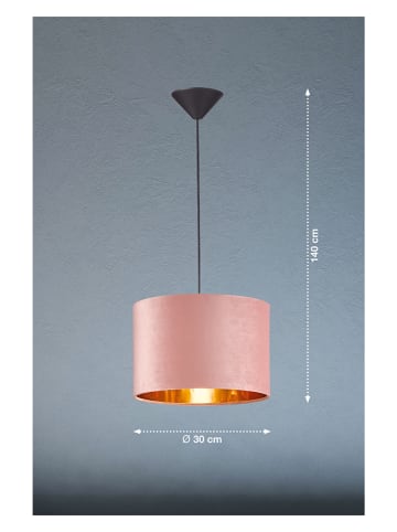 FISCHER & HONSEL Lampa wisząca "Aura" w kolorze jasnoróżowym - wys. 140 x Ø 30 cm