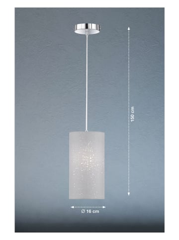 FISCHER & HONSEL Lampa wisząca "Thor" w kolorze szarym - szer. 150 x Ø 16 cm