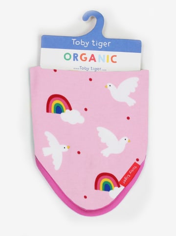 Toby Tiger Driehoekige doek "Dove" roze - (L)35 x (B)24 cm