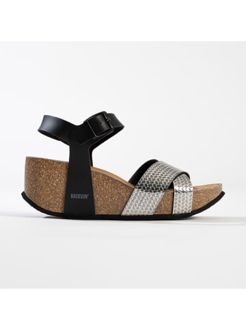 BACKSUN Sleehaksandalen "Genes" zwart/zilverkleurig
